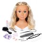 Smoby - Tete a coiffer blonde - Facile a coiffer - 19 accessoires réalistes - Levres thermosensibles - Trappe de rangement