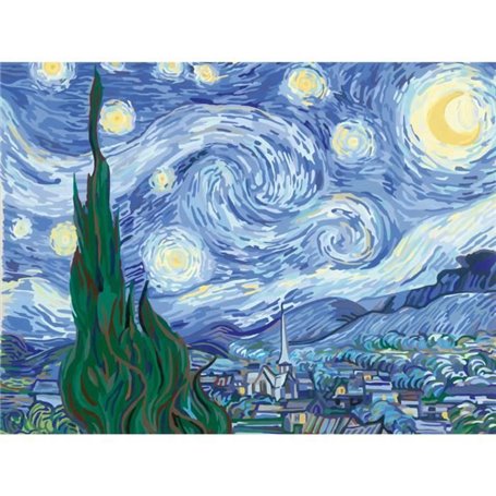 RavensburgerCreArt Toiles 30x40 cmVan Gogh/La nuit étoiléePeinture par numérosAdulte-Activité détente et créativeDes14ans23915