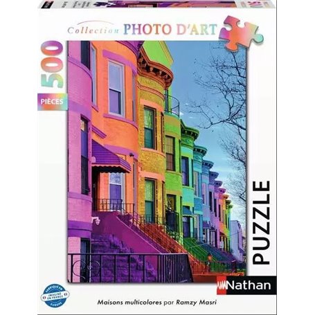 Puzzle 500p Maisons multicolores