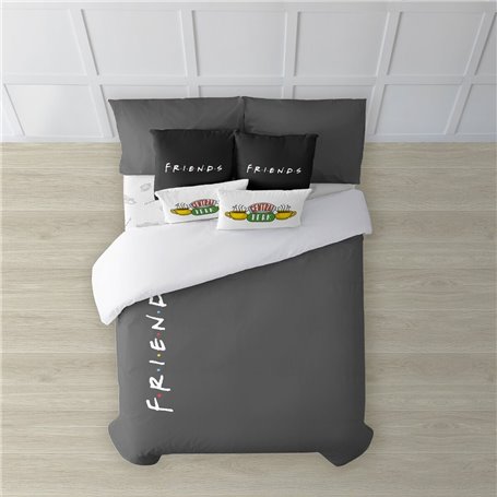 Housse de Couette Friends Friends Gris Anthracite 155 x 220 cm