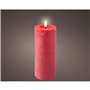 Bougie LED Lumineo Rouge Ø 7 x 19 cm Rustique (AAA)