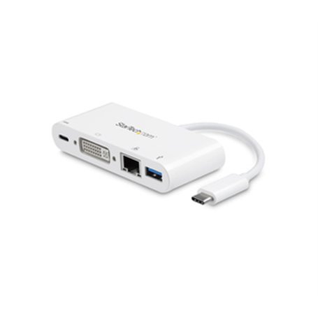 StarTech.com Adaptateur Multiport USB C - Adaptateur Vidéo USB-C vers DVI-D (numérique) avec 60W PD Passthrough Charging
