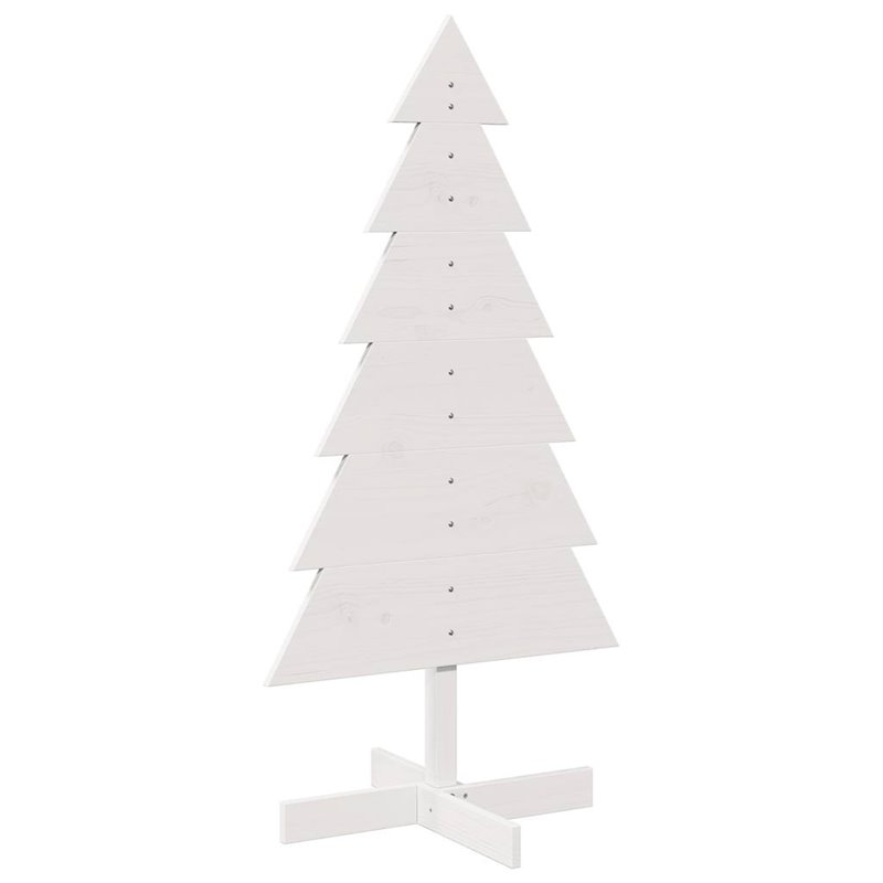 Image secondaire de vidaXL Arbre de Noël en bois pour décoration blanc 120 cm pin massif