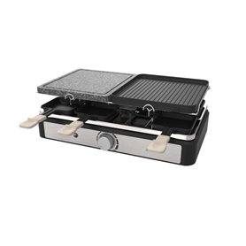 Raclette 2 Personnes Connectable Livoo - Pierre Naturelle, 450W, Design Compact Rouge