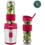 Mini blender - H.Koenig - SMOO10 - 300 W - 570 mL - Framboise - 2 gourdes incluses