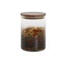 Set de 3 Boites Home ESPRIT Gris Naturel Acacia Verre Borosilicaté 900 ml 1,5 L 1,2 L 3 Pièces