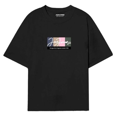 T-shirt à manches courtes homme Jack & Jones JORPORTLAND BLOCK BRANDING SS CN LN 12262662 Noir