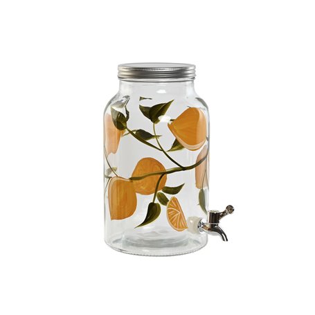 Distributeur d'eau Home ESPRIT Jaune Métal Silicone Verre ABS 18 x 24 x 30