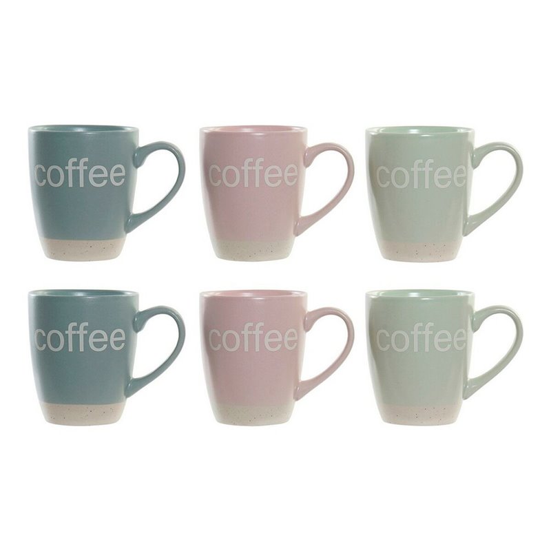 Image secondaire de Tasse mug DKD Home Decor Multicouleur Bleu Rose Bois d'hévéa Vert Grès 160 ml (3 Unités) (7 pcs)