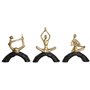 Figurine Décorative DKD Home Decor 28 x 7 x 35 cm 28 x 8 x 36 cm Noir Doré Yoga (3 Unités)