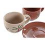 Jeu de 6 tasses avec plat Home ESPRIT Jaune Beige Terre cuite Lila Métal Dolomite 180 ml