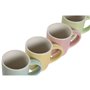Ensemble de tasses à café Home ESPRIT Jaune Bleu Vert Rose Porcelaine 90 ml 4 Pièces