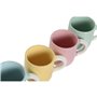 Ensemble de tasses à café Home ESPRIT Jaune Bleu Vert Rose Porcelaine 110 ml 4 Pièces