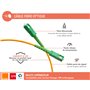 Câble Fibre optique SC/APC Monomode 2m Orange et Vert Force Power Lite