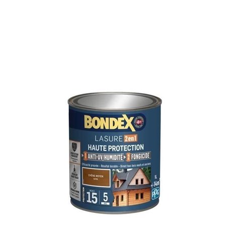 BONDEX Lasure 2 en 1 Satin Haute Protection 5 ans - Chene moyen