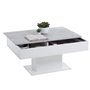 Table Basse - Bout de canapé -  mélamine Gris Béton et Blanc L100 x H46,1 x P65 cm