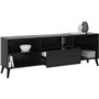 Meubles TV/Hifi Lowboard  - Décor noir - L153,5 x H52 x P31,5 cm - Fabriqué en Allemagne