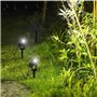 Doubles spots solaires 2 en 1 a piquer ou a fixer - LUMISKY - ROUNDY - H27 cm - LED blanc froid