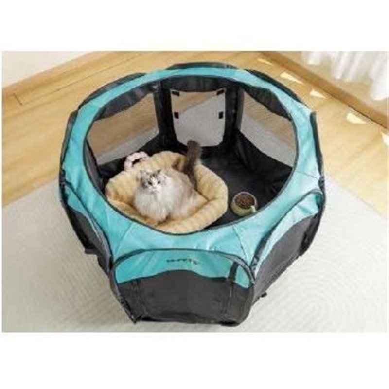 Enclos octogonal pour chiots L - 115 x 110 x 66 cm - Taille pliée : 70 x 61 cm