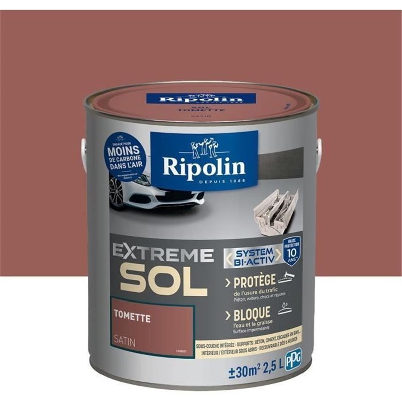 Image secondaire de RIPOLIN Peinture pour sol intérieur et extérieur - Tomette satin - 2,5 L