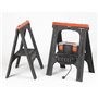 Lot de 2 tréteaux pliants - TOOD - Charge maximale 200 kg - Dimensions 60x10x80 cm