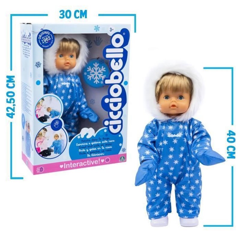 Image secondaire de Poupon interactif Cicciobello Marche dans la Neige - CHUSE - 42 cm - Corps dur - Tenue hiver