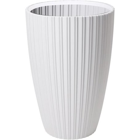 Pot de fleurs - Garden ID - Fancy - 40 x 58 cm - Pour jardin, balcons ou intérieurs - Blanc