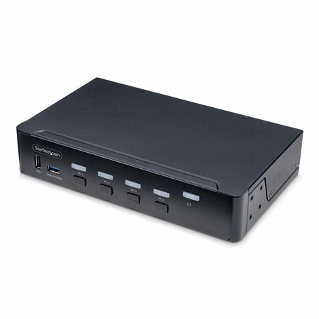 StarTech.com Switch KVM DisplayPort 4 Ports, Moniteur Unique 4K 60Hz, 6 Ports USB, Commutation par Touche de Raccourci et Bouton