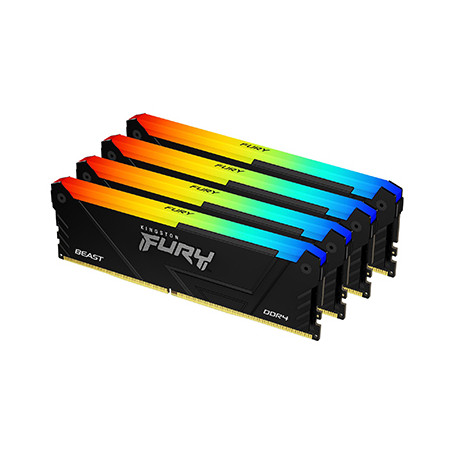 Kingston Technology FURY 64GB 3200MT/s DDR4 CL16 DIMM (Kits de 4) Beast RGB