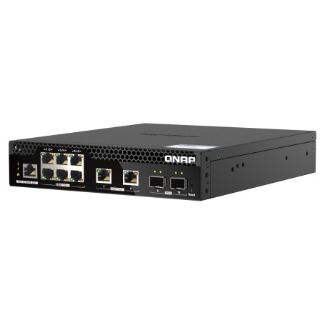 QNAP QSW-M2106PR-2S2T commutateur réseau Géré L2 10G Ethernet (100/1000/10000) Connexion Ethernet, supportant l'alimentation via