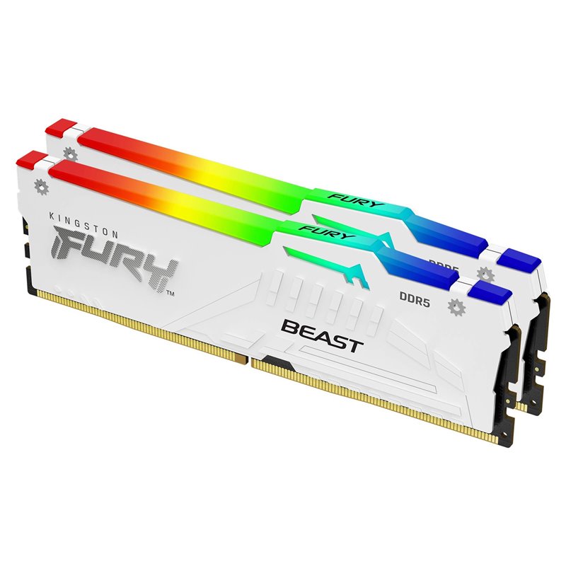 Image secondaire de Kingston Technology FURY Beast 64GB 6000MT/s DDR5 CL30 DIMM (Kit of 2) White RGB EXPO