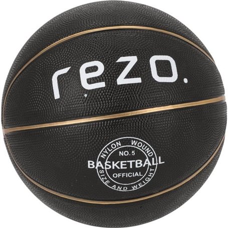 Ballon de basket - REZO - Caoutchouc - Taille 5 - Or - Prise ferme
