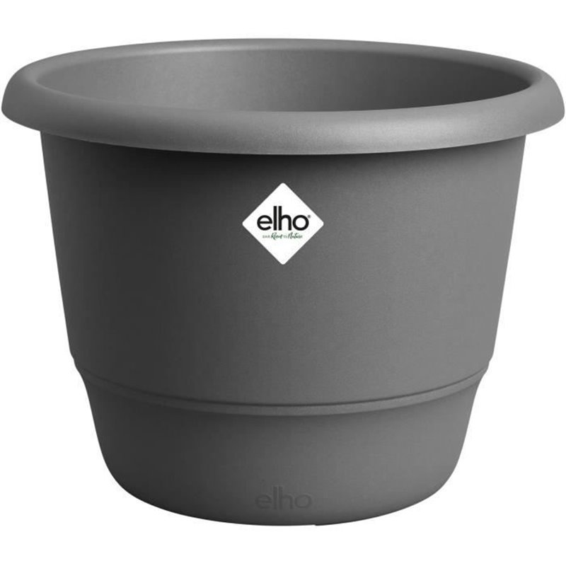 Pot de fleurs - ELHO - Amiga Rond 35 - Noir - L 35 x B 34.5 x H 26 cm - Extérieur - 100% recyclé