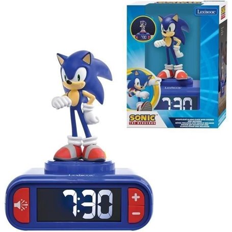 Réveil digital avec veilleuse Sonic et effets sonores