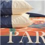 Parure de lit - TODAY - JAVA - 2 personnes - 240x220 cm - Coton - Imprimé Paris - Bleu