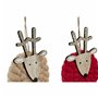 Décorations de Noël DKD Home Decor Polyester Bois Renne (3 pcs) (8 x 3 x 26 cm)