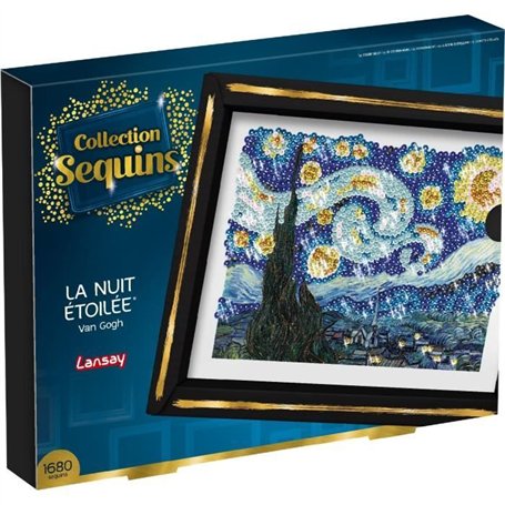 Kit loisir créatif - LANSAY - Collection Sequins - La nuit étoilée - Van Gogh - Des 14 ans