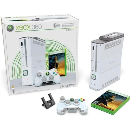 Coffret de Construction - MEGA - Réplique Xbox 360 - 1342 pieces - Manette avec LED - Pour Adultes