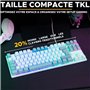 Clavier Gamer - The G-Lab - KEYZ CAESIUM - RGB - Blanc & gris - TKL