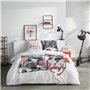 Parure de lit - TODAY - JAVA - 2 personnes - 240x220 cm - Coton - Imprimé Manga - Blanc