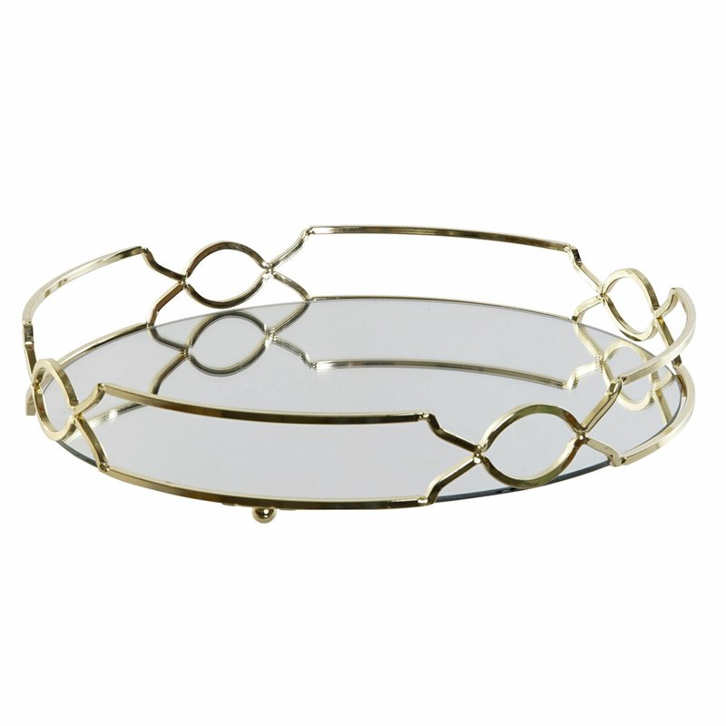 Plateau apéritif DKD Home Decor Miroir Métal (30 x 30 x 5 cm)