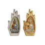Figurine Décorative DKD Home Decor Gris Doré Buda Résine (10 x 7,2 x 20,9 cm) (2 Unités)