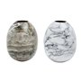 Vase DKD Home Decor Métal Marron Blanc Marbre Moderne (13 x 13 x 16 cm) (2 Unités)