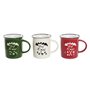 Tasse mug DKD Home Decor Porcelaine Grès (330 ml) (3 Unités)