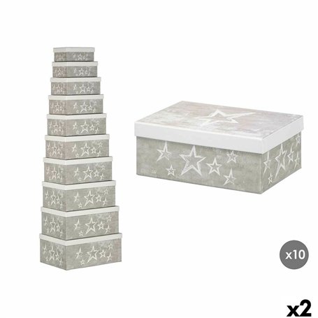 Boîte Décorative Pincello 63 Blanc Gris Carton (2 Unités)