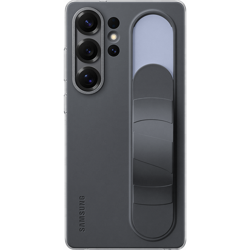 Coque Samsung Galaxy S25 Ultra Silicone Grip avec Lanière Fonction Stand Noire Samsung