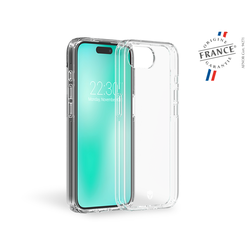 Coque renforcée iPhone 16e FEEL Origine France Garantie 2m Transparente + Garantie à vie - Origine France Garantie Force Case