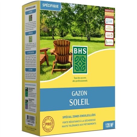 Gazon - BHS - Gazon Soleil 3kg |  Résistant au climat méditerranéen et a la sécheresse