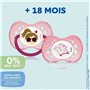 DODIE Lot de 3 Sucettes Anatomiques Jour et Nuit +18 mois