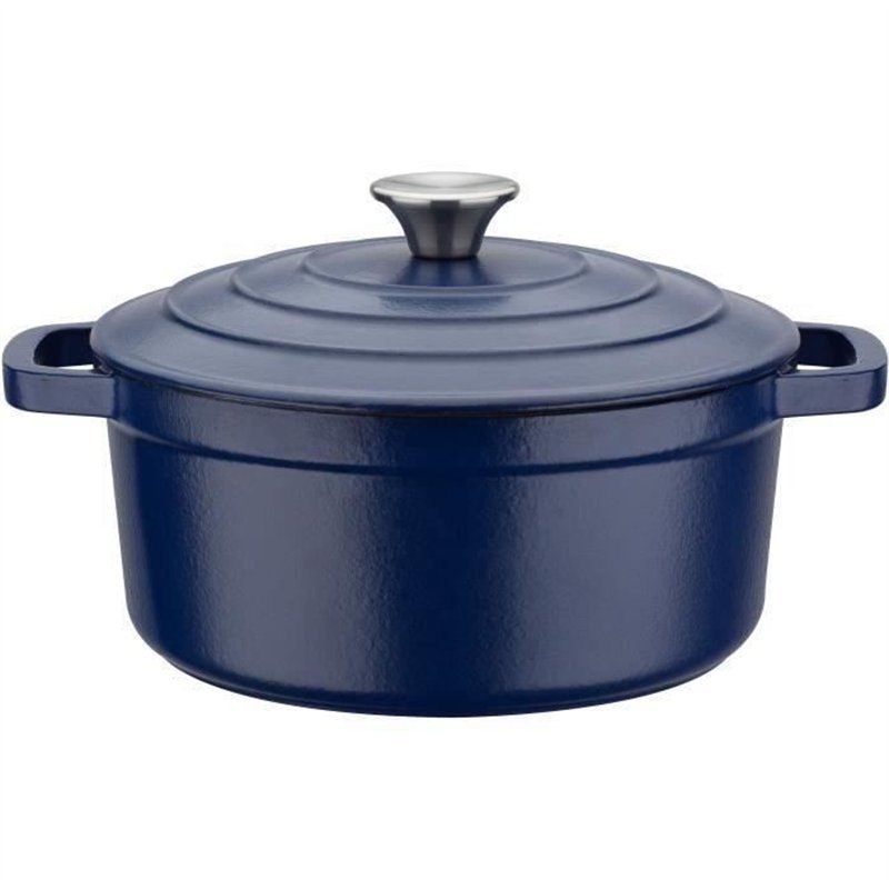 Marmite fonte massive - GSW - BLUE MAGIC - 24 cm - Ronde - Induction - Bleu